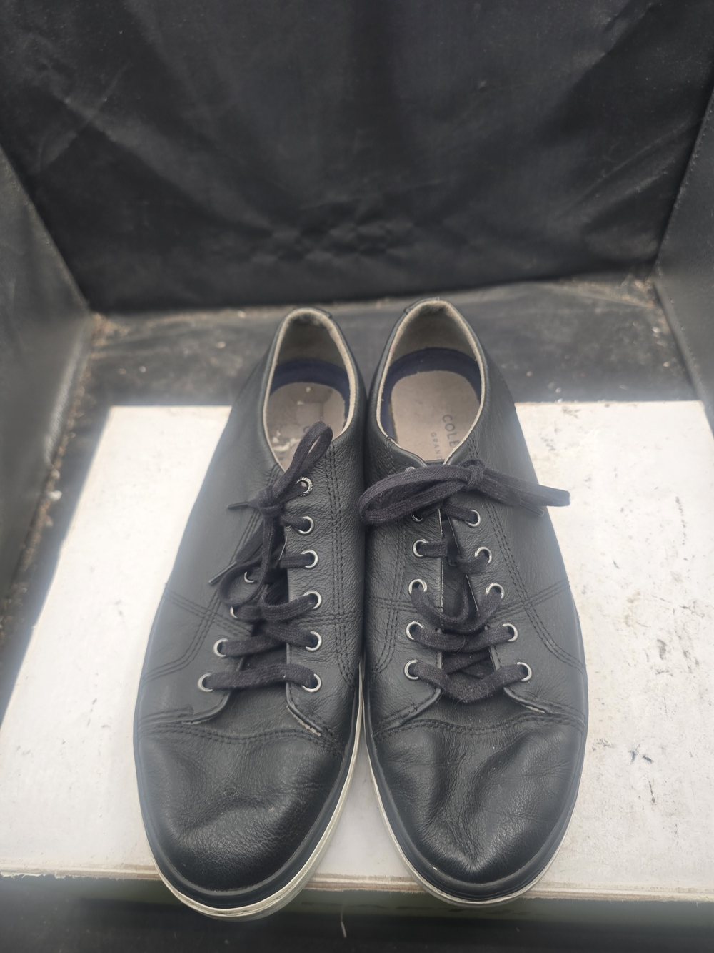 Cole Haan Black Leather Lace-Up Women's Flats